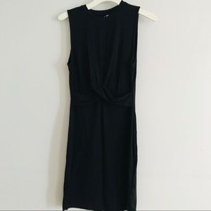 H&M Black Midi Dress w/ twist detail